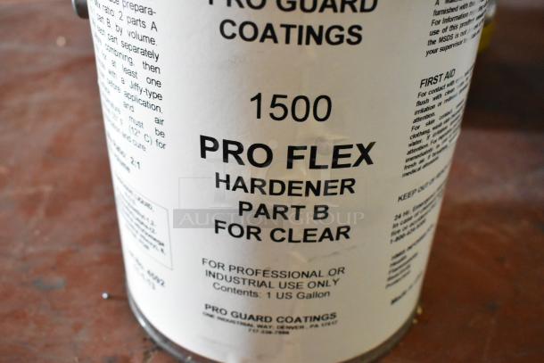 Pro Guard 1500 Pro Flex Hardener Part B can, for industrial use, 1 US gallon, with usage instructions and safety warnings.