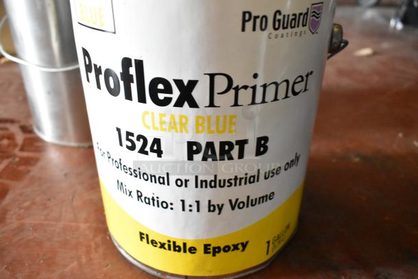 Pro Guard Proflex Primer Clear Blue 1524 Part B, 1-gallon flexible epoxy, professional use, mix ratio 1:1.