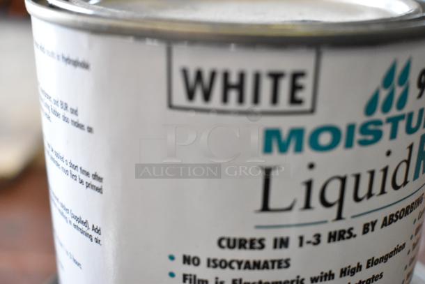Pro Guard White 9101 Moisture Cure Liquid Rubber can, showing label details and features, part of 18-item lot.