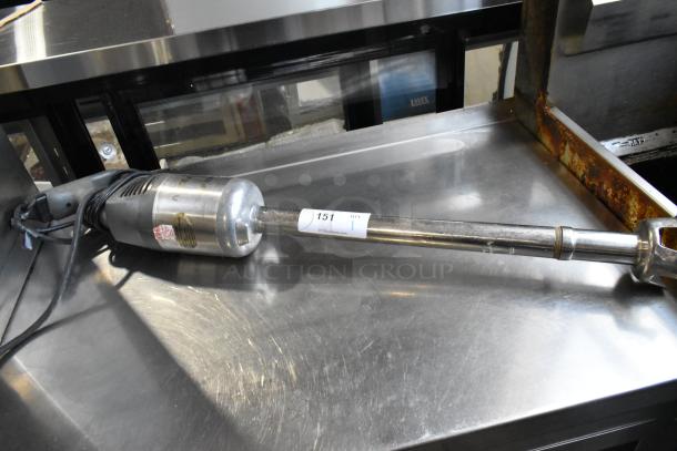 Robot Coupe MP 600 Turbo Immersion Blender, 120V, 1 Phase, stainless steel, power cord attached, label visible.