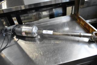 Robot Coupe MP 600 Turbo Immersion Blender, 120V, 1 Phase, stainless steel, power cord attached, label visible.