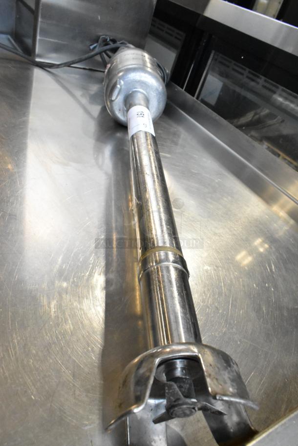 Robot Coupe MP 600 Turbo Immersion Blender, 120V, 1 Phase, stainless steel body, used condition, visible power cord.