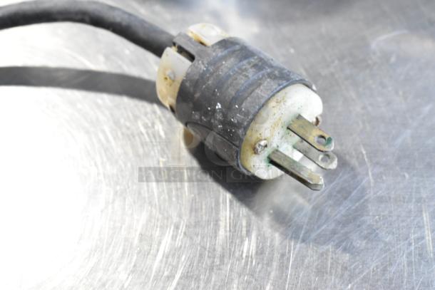 Robot Coupe MP 600 Turbo Immersion Blender power plug, showing signs of wear. 120 Volts, 1 Phase.