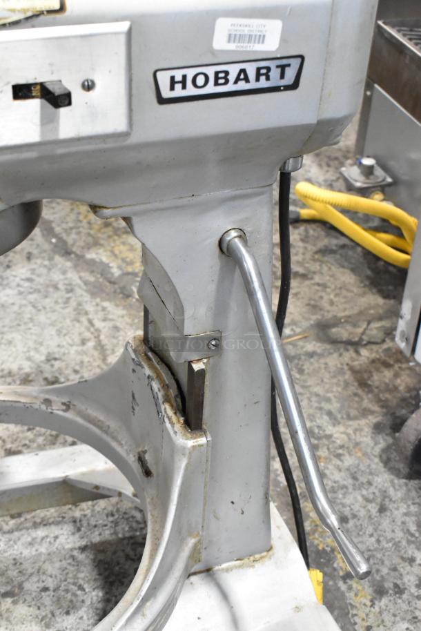 Hobart 20 Quart Metal Commercial Dough Mixer, 115V, 1 Phase, Tested, Working, Visible Hobart Branding, Lever Mechanism.