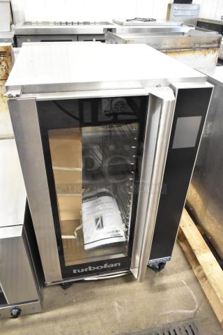Brand new Moffat Turbofan EHT10 stainless steel heated cabinet with commercial casters, 208V 1 Phase. Scratch and dent condition.