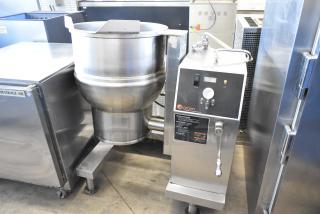 2019 Groen DEE/4-20A stainless steel 20-gallon steam kettle, manual tilt, electric, 208V 3-phase, commercial use.