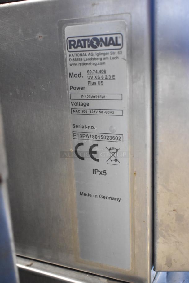2018 Rational SCCXS62/3E Convection Oven, stainless steel, model 60.74.406, 208V, with ventless exhaust. Made in Germany.