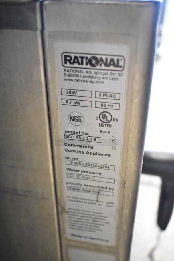 2018 Rational SCCXS62/3E Combi Oven, stainless steel, electric, ventless hood, 208V, 3 phase, NSF and UL certified.