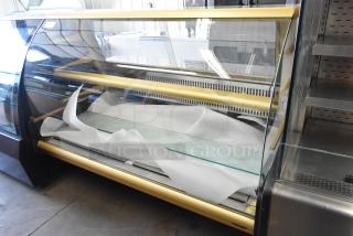 COF MAIORCA commercial deli display case, metal construction, glass front, floor style, 230 volts, like-new condition.