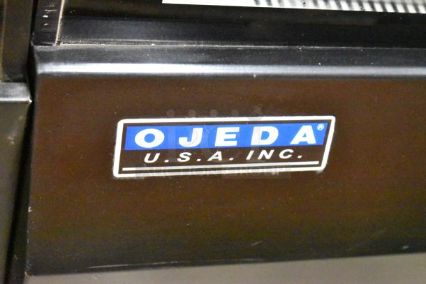 Ojeda RDCH-3 metal deli display case, commercial floor style. Model label shows "Ojeda U.S.A. Inc."