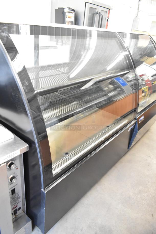 Ojeda RDCH-4 commercial deli display case, metal, floor style, 120V, 1 phase, excellent condition, clear glass front.