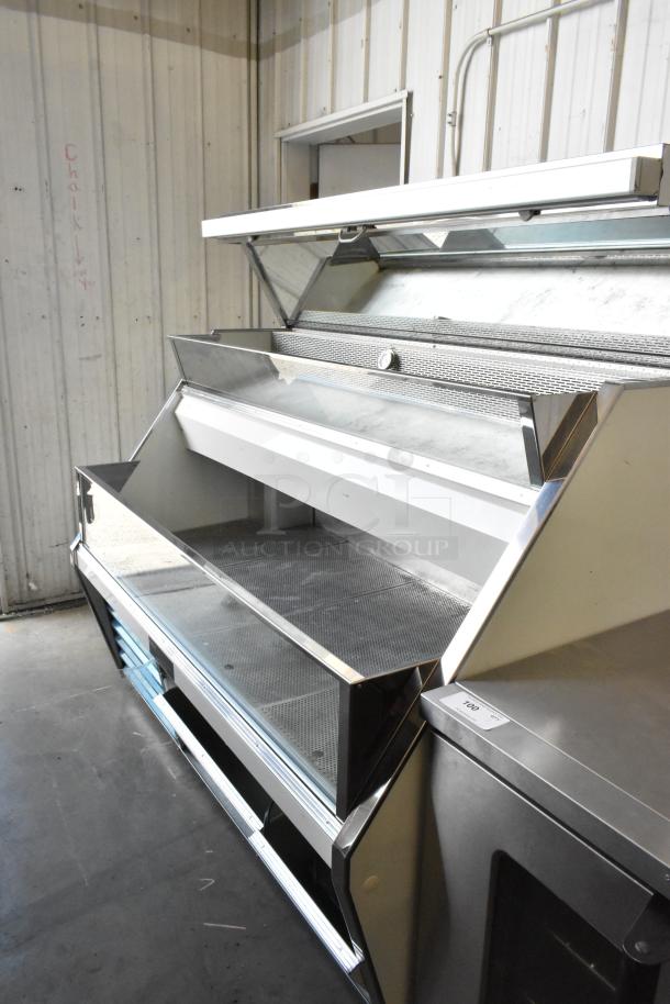 Knox Metal Commercial Grab N Go Merchandiser, floor style, 115 volts, open design, stainless steel, used condition.