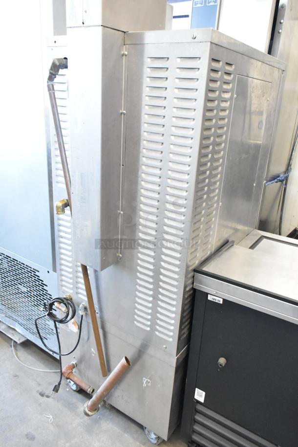 Market Forge ETP-10G Eco-tech Plus stainless steel 2-deck steam cabinet on commercial casters, used condition.