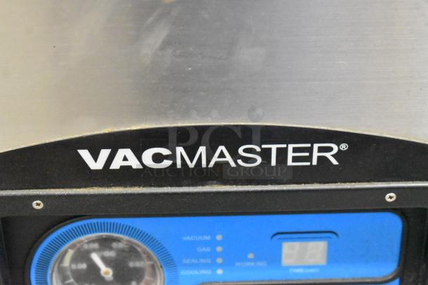 VacMaster VP545 vacuum sealer, stainless steel, commercial floor style, with control panel. 110V, 1 phase, on casters.