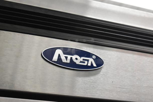 2019 Atosa MBF8507GR Stainless Steel 2 Door Reach-In Cooler, poly coated racks, commercial casters, 115V, 1 phase.