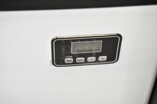 BRAND NEW KoolMore CIM-315 stainless steel commercial ice head, 115V, 1 phase; control panel with clean, timer, on/off buttons.