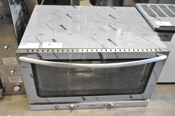 BRAND NEW 2025 KoolMore KM-CTCO-44 stainless steel convection oven with minor scratches and dents. Model label visible.