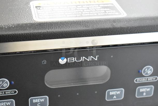 Bunn ICB TWIN coffee brewer, stainless steel, scratch and dent condition, 2025 model, automatic, with control panel.