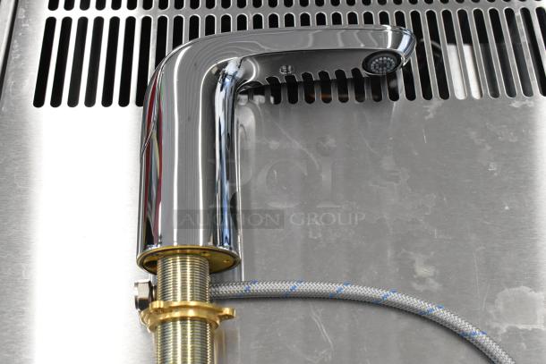 Brand new Scratch and Dent American Standard 7755105.002 touchless faucet, chrome finish, 0.5 GPM, battery-operated.