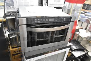 BRAND NEW 2025 KoolMore KM-MD-1SS 24 in. Microwave Drawer, stainless steel, 120V, with minor cosmetic dents.