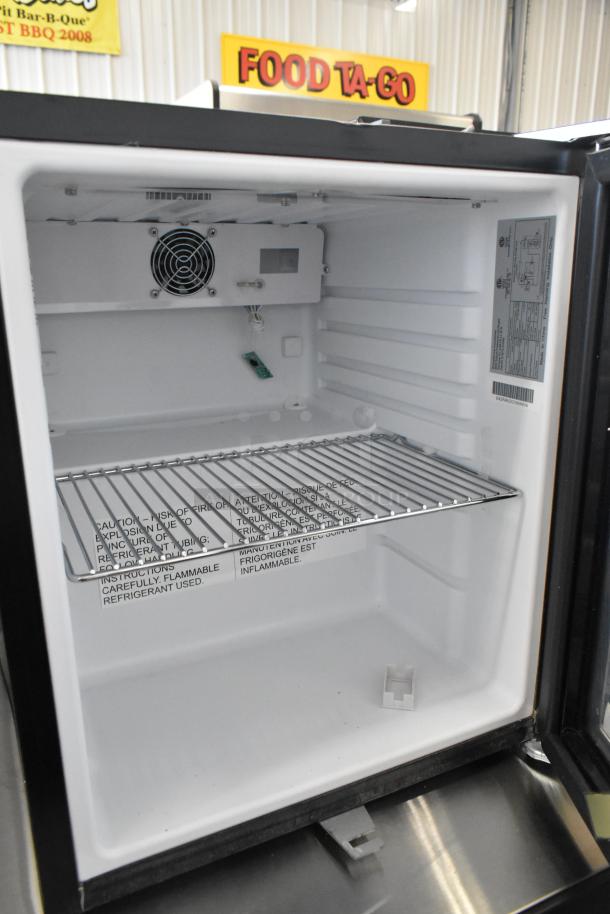 Brand new Excellence EMM-2HC black countertop display refrigerator, 1.8 cu. ft., scratch and dent, swing door, 115V.