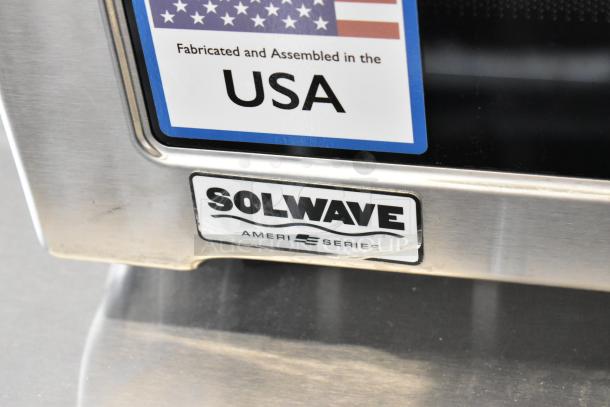 BRAND NEW SCRATCH AND DENT 2025 Solwave SWA21T Microwave, stainless steel, push-button controls, 208/240V, USA-made label.