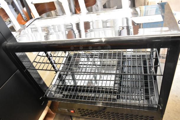 Brand new KoolMore CDC-3C-BK 26" refrigerated display case, countertop model with adjustable shelves, minor scratches.
