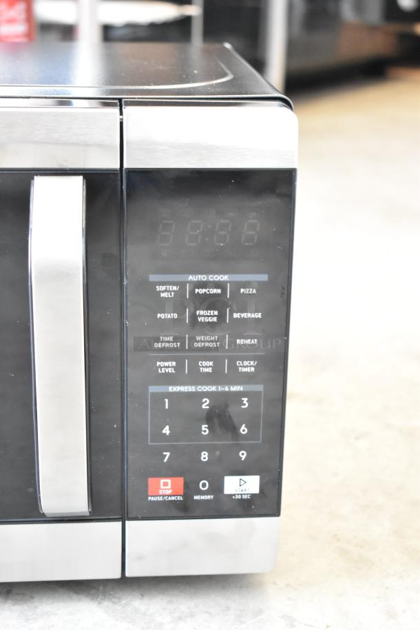 BRAND NEW Cuisinart CMW-70WH Compact Microwave Oven, 120V, with control panel details, slight scratches visible.
