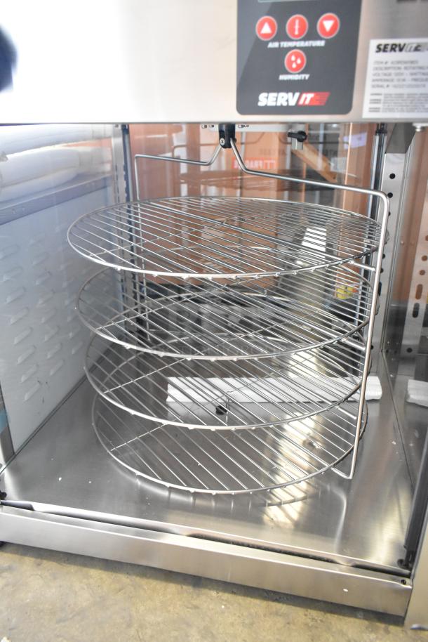 BRAND NEW ServIt 423PDW18D1 stainless steel countertop display warmer with 4 shelves, scratch and dent, 120V, 1 phase.