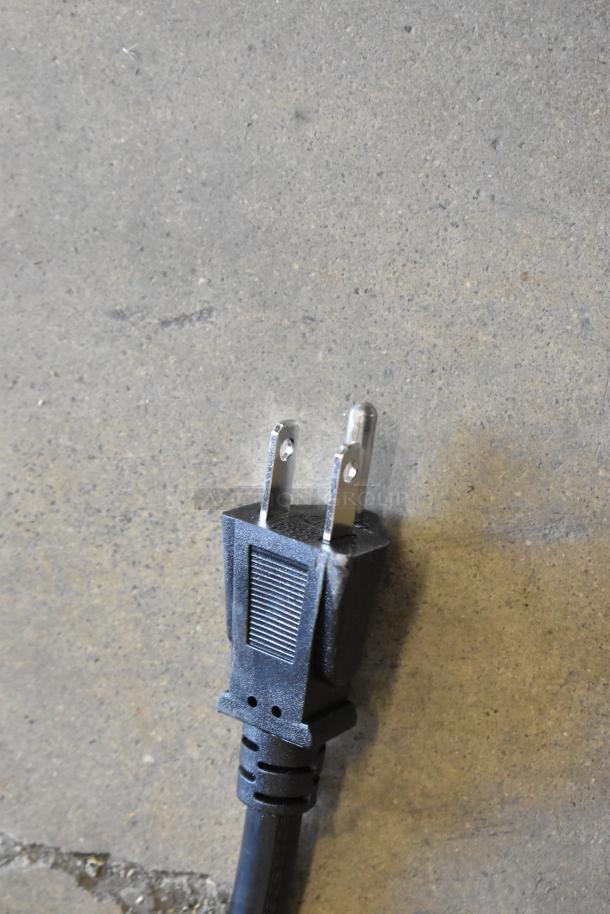Zokop EH81 deep fryer plug. 110 volts, electric, black plastic housing, metal prongs.