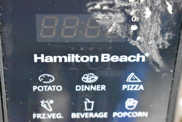 2023 Hamilton Beach HB4302797514-01 stainless steel commercial microwave, 120 volts, 1 phase. Features control panel with various presets.