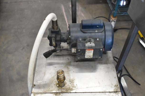 402 Metal Commercial Portable Filter for Fryer Oil, model 402, 120 Volts, 1 Phase. Used condition, visible wear.