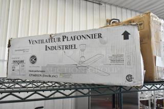 Brand new Canarm CP56D11N 56" industrial ceiling fan in damaged box. Features high performance and energy efficiency.