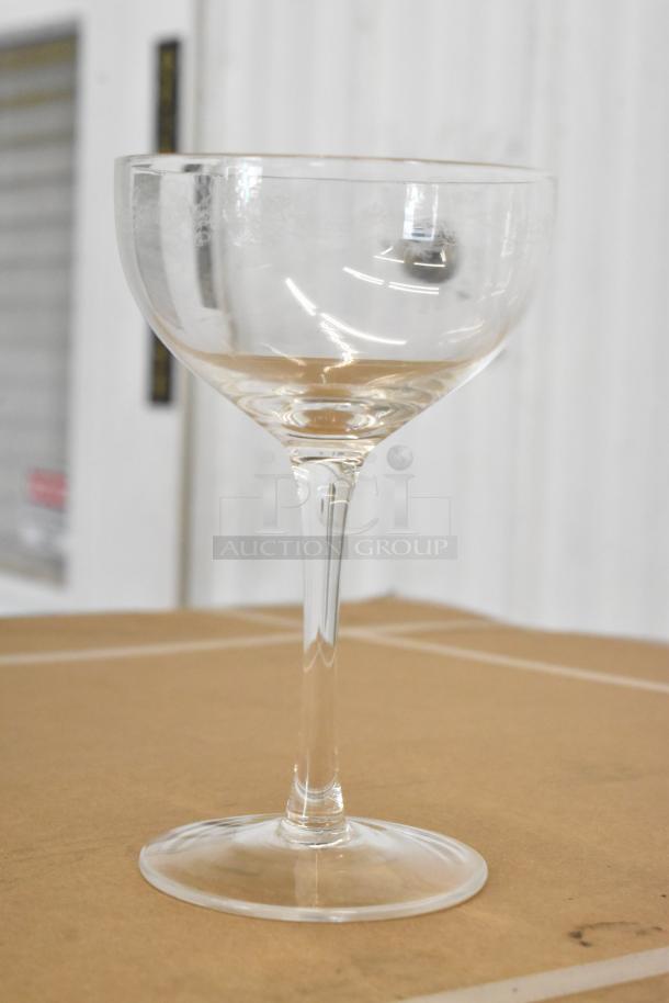 Box of 24 Arcoroc by Chris Adams CA504 6 oz. Etched Coupe Cocktail Glasses, scratch and dent condition.