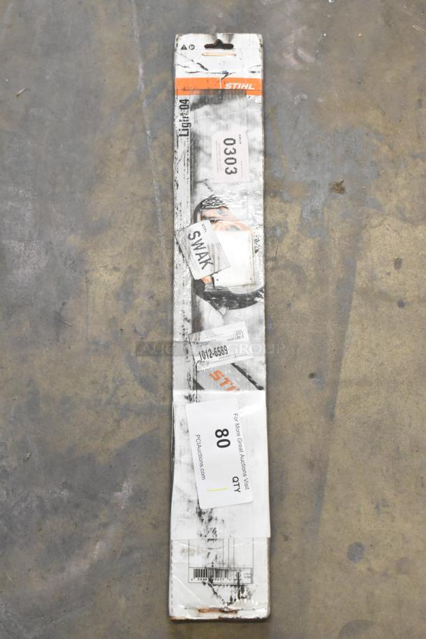 BRAND NEW SCRATCH AND DENT Stihl Light 04 PD-01 Unit, packaged, labels indicate product details and part numbers.