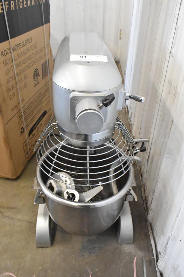 VFM20B Metal 20 Quart Planetary Dough Mixer with bowl guard, mixing bowl, dough hook, paddle, whisk. 110V, 1 Phase.