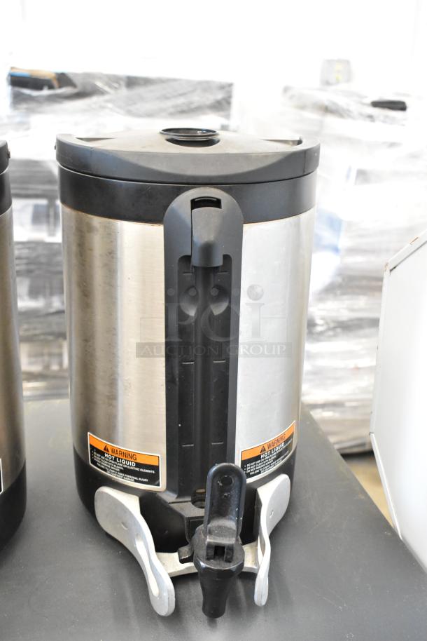 Bunn SH SERVER stainless steel coffee server with spout. Features warning label. Auction includes two units.
