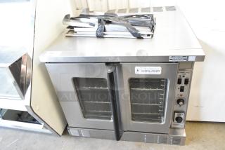 Garland Master 200 MCO-GS-10S Stainless Steel Commercial Natural Gas Powered Full Size Convection Oven w/ View Through Doors, Metal Oven Racks and Thermostatic Controls. 60,000 BTU. - Item #1209194