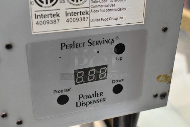 United Food Group UV-PSPD-5-AV-BL-T-B metal countertop powder dispenser with digital display, Intertek certified, 120V.