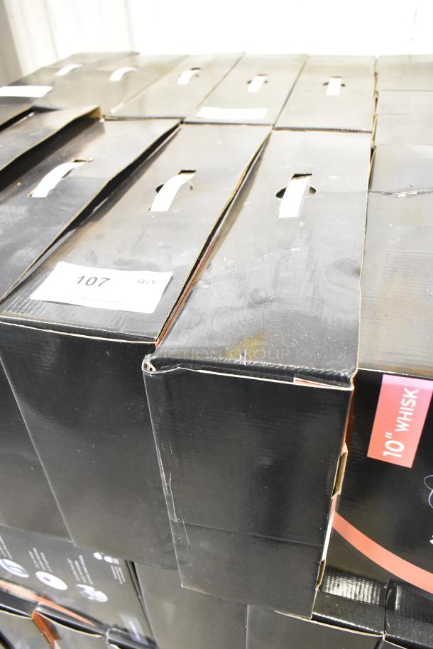 Stacked boxes of brand new AvaMix 928IBHDW10 immersion blenders with 10" whisk, 1 1/4 hp, 120V, showing some external wear.