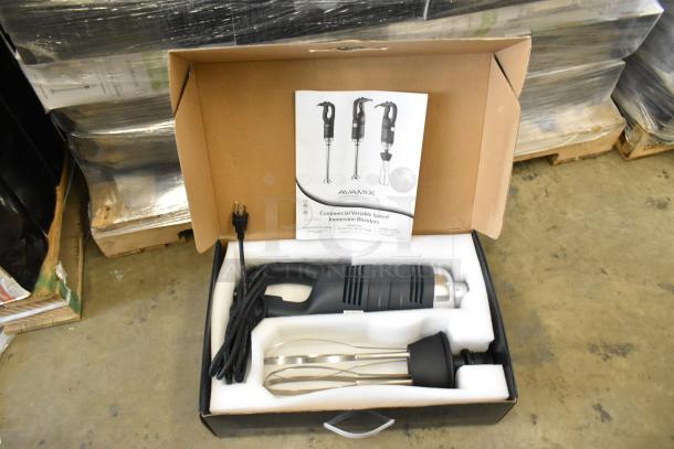 Brand new AvaMix 928IBHDW10 immersion blender with 10" whisk in box, heavy-duty, variable speed, 1 1/4 hp, 120V.