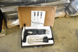 "Boxed AvaMix 928IBHDW10 heavy-duty immersion blender, brand new, with 10-inch whisk attachment, manual included."