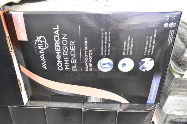 Brand new AvaMix 928IBHDW10 heavy-duty immersion blender in box, 10" whisk, 1 1/4 hp motor, variable speed.