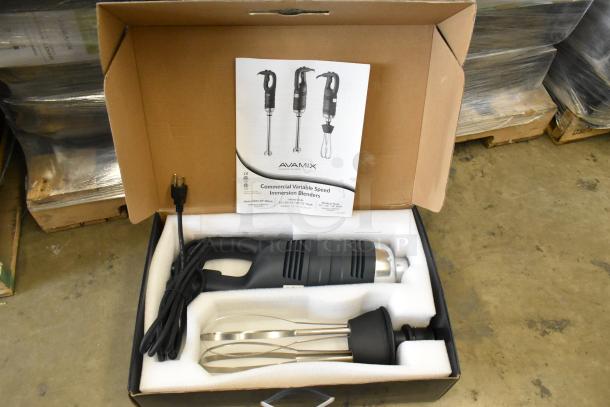 Brand new AvaMix 928IBHDW10 heavy-duty immersion blender with 10" whisk, variable speed, 1 1/4 hp, 120V, in box.