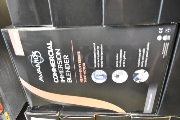 AvaMix 928IBHDW10 Heavy-Duty Immersion Blender with 10" Whisk, 1 1/4 hp motor, 120V, new, scratch and dent condition.
