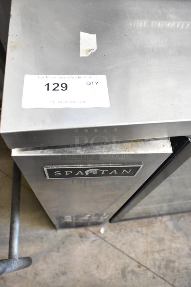 Spartan SSGBB-60 metal 2-door undercounter cooler, commercial use, visible brand label, auction tag with "129".