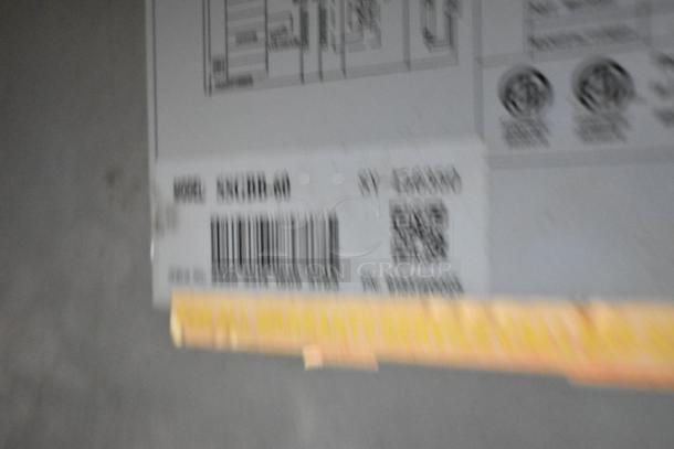 Label for Spartan SSGBB-60 cooler, includes model, barcode, and certifications.