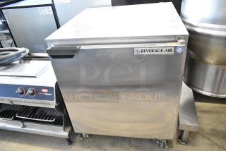 Beverage Air UCF27A-23 Stainless Steel Commercial Single Door Undercounter Freezer on Commercial Casters. 115 Volts, 1 Phase. - Item #1209237