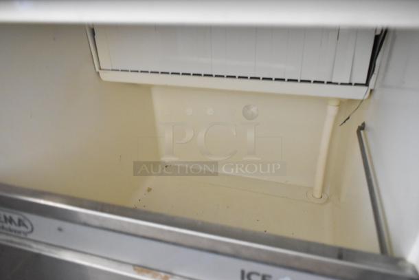 Brema CB 425A USA ice machine interior, stainless steel, self-contained. Visible Brema logo. 115 Volts, 1 Phase.