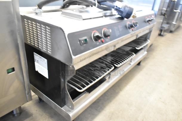 Hatco TFWM-3939 metal commercial wall-mounted thermo-finisher, 208V, 3-phase, in good condition with visible controls and grills.